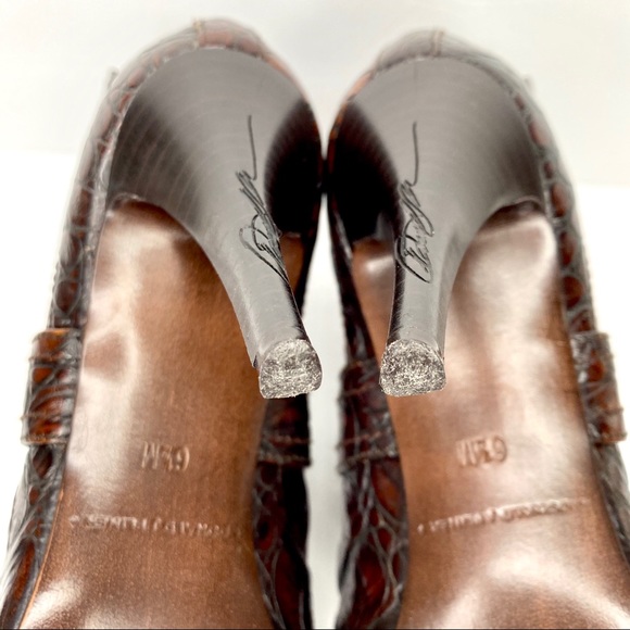 Donald J. Pliner Ankle Stiletto Booties Croc Skin - Picture 14 of 16